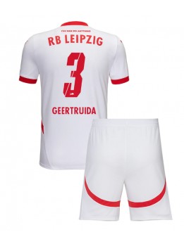 RB Leipzig Lutsharel Geertruida #3 Dječji Domaci Dres kompleti 2024-25 Kratak Rukavima (+ kratke hlače)